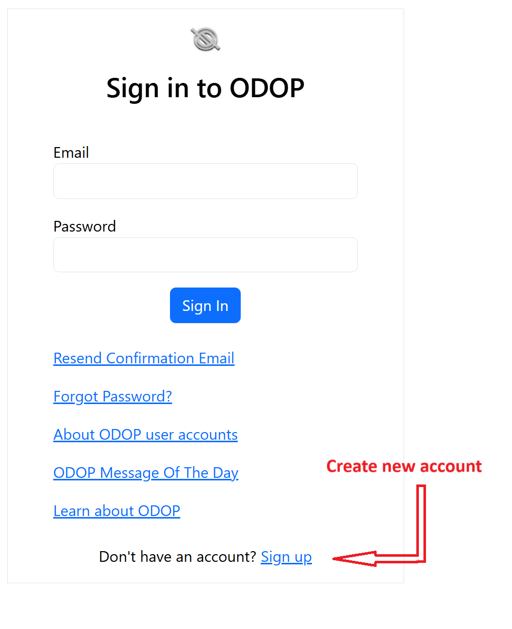 Sign In screen